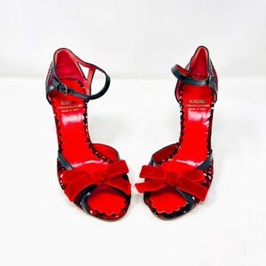 Moschino Red Ankle Strap Sandals